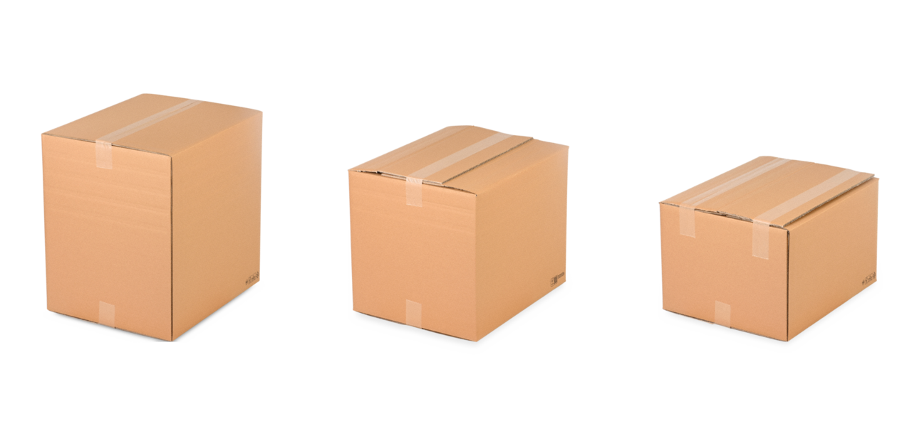 2-wellige, braune Kartonagen als höhenvariable Verpackung für den universellen Einsatz