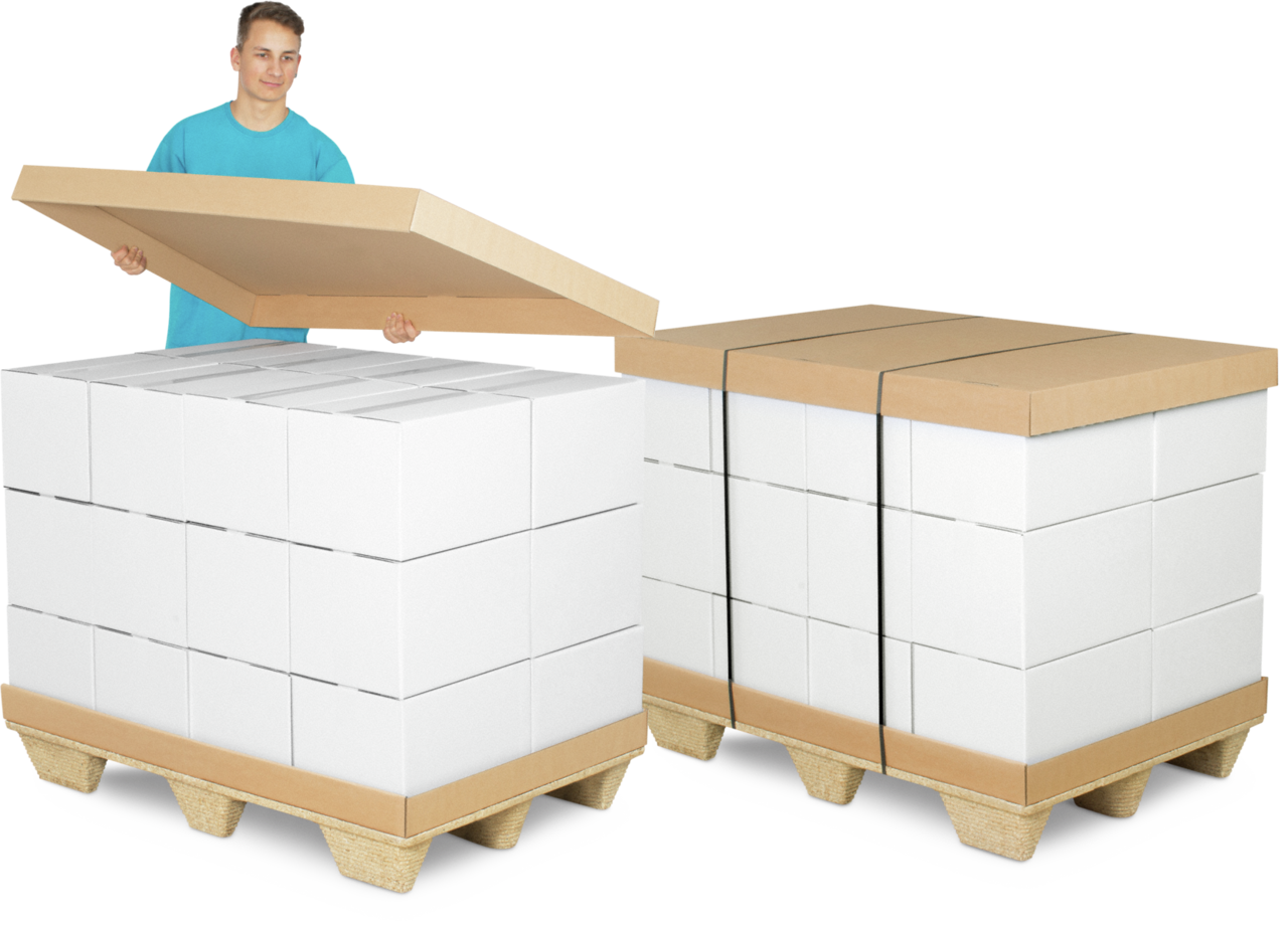 guter Kantenschutz durch längsseitig doppelte Wellpappe