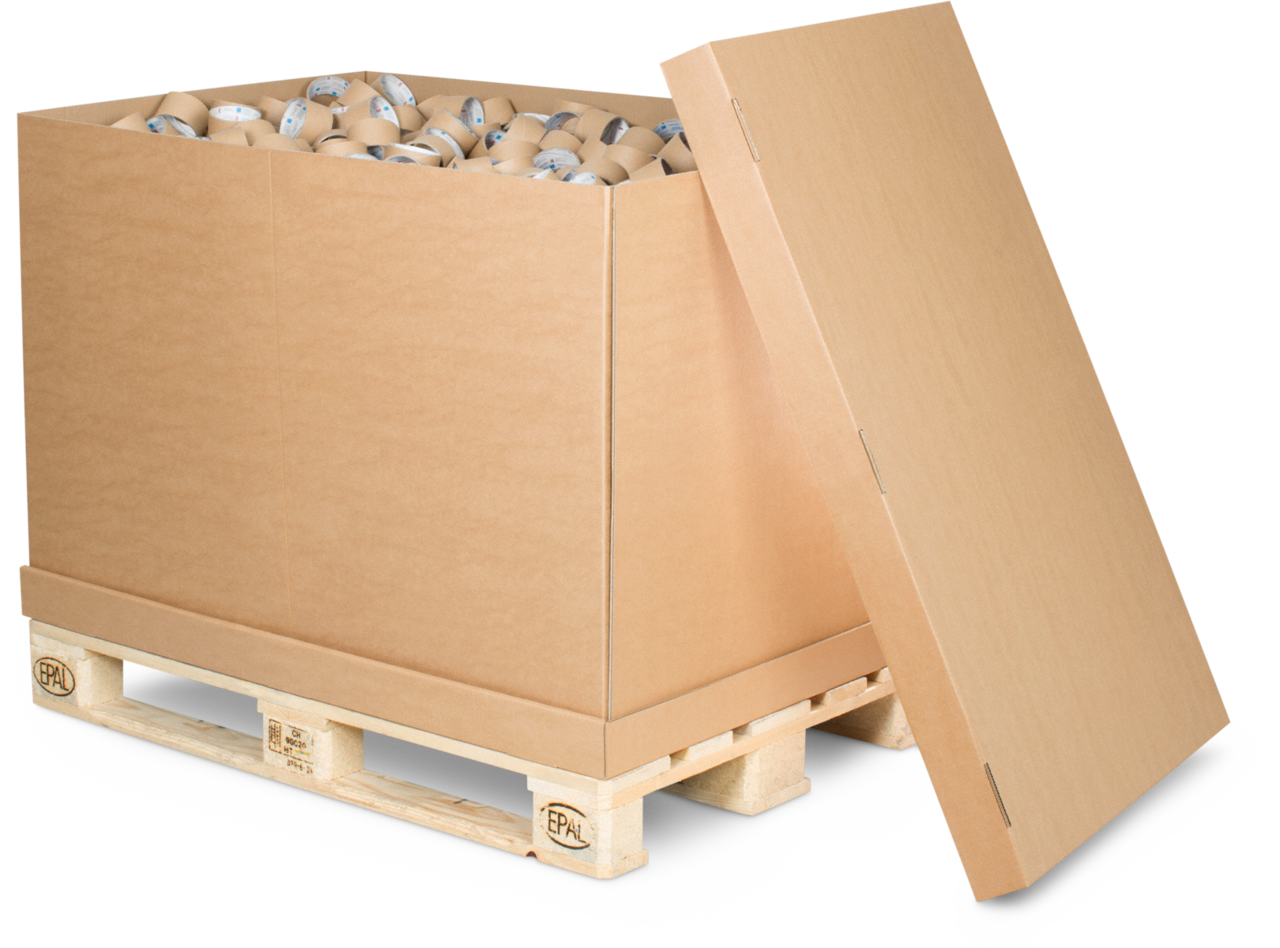 Paletten-Container 4-teilig aus Wellpappe