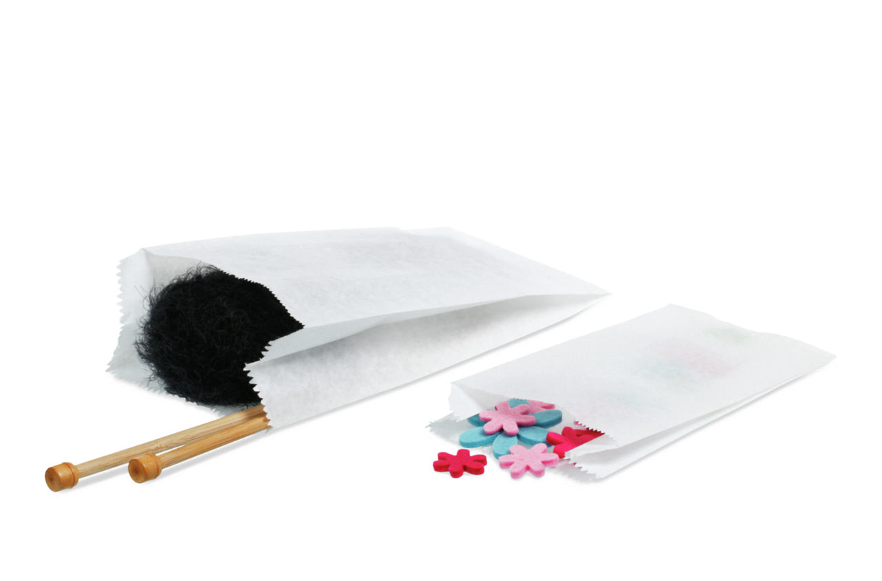 Papierfaltenbeutel weiß