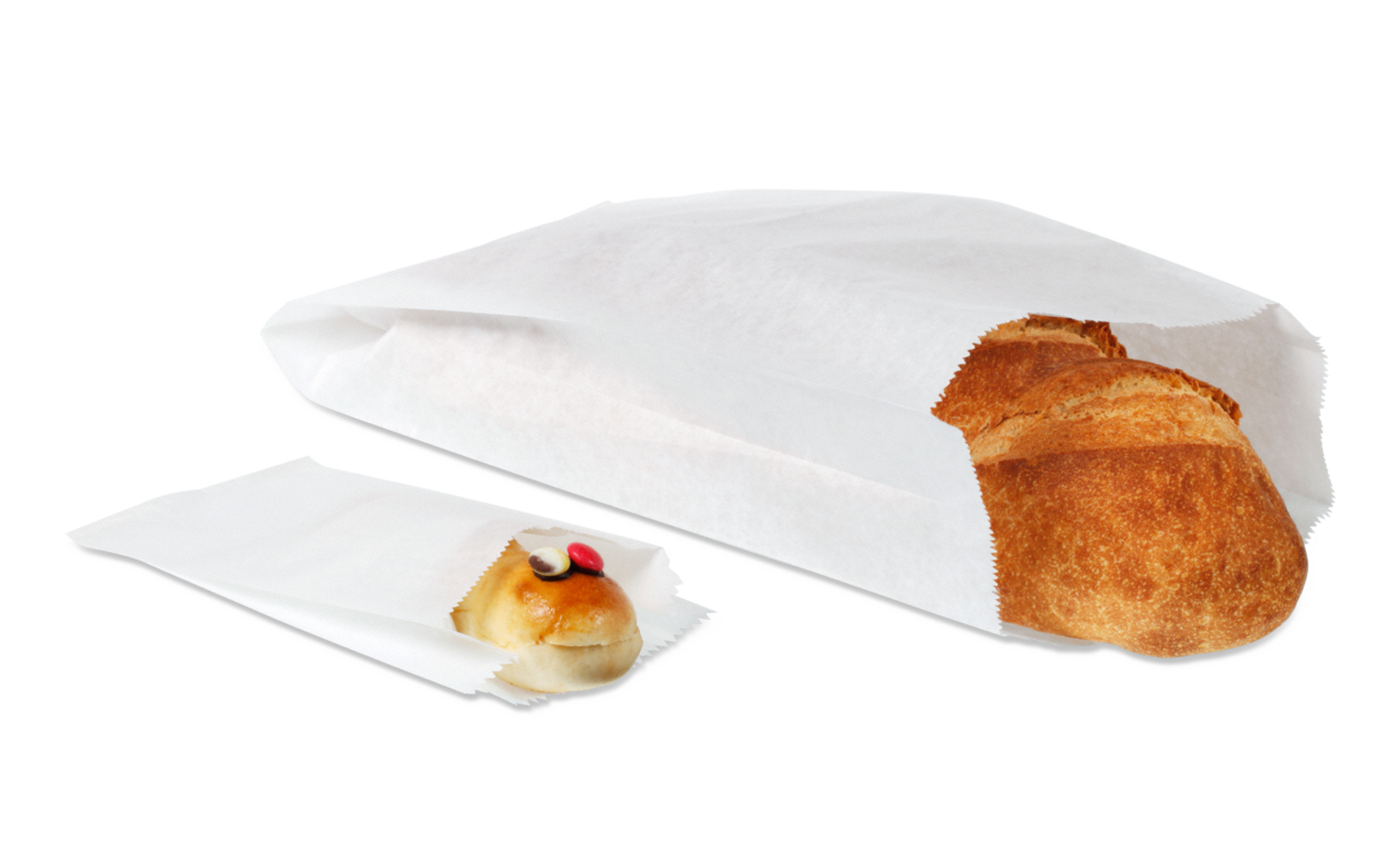 Papierfaltenbeutel weiß