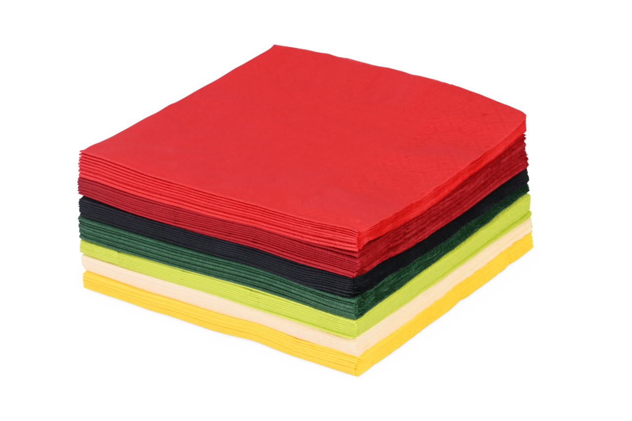 Zelltuch-Serviette farbig 33x33 cm, 1/4-Falz