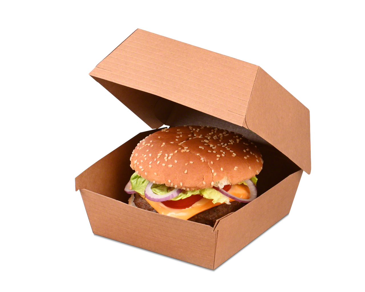 Burger-Verpackung aus Karton braun 