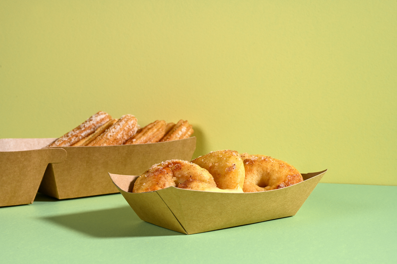 umweltfreundliche, unbedruckte Snacktrays sind ideal für Ihre Gastronomie geeignet