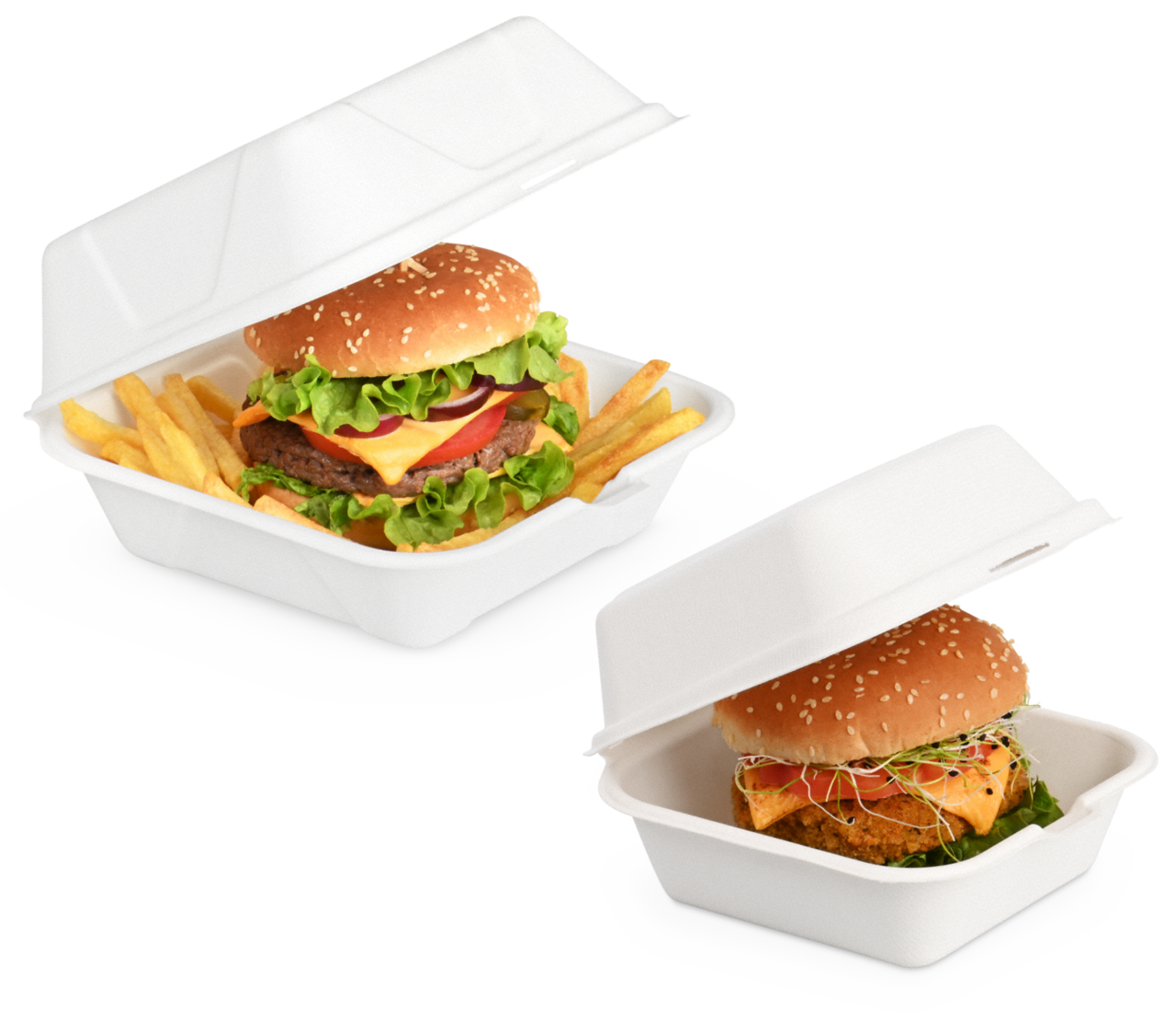 Burger-Box aus Bagasse