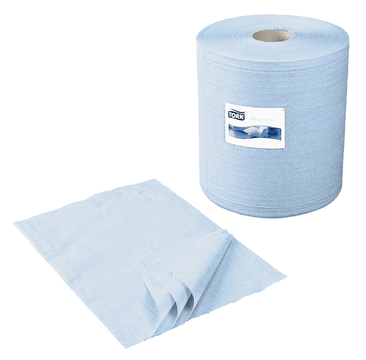 Tork Industrie-Papierwischtücher Rolle 3-lagig, blau W1