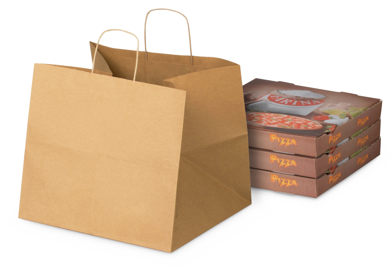 Tragetasche aus Kraftpapier mit gedrehter Kordel XXL