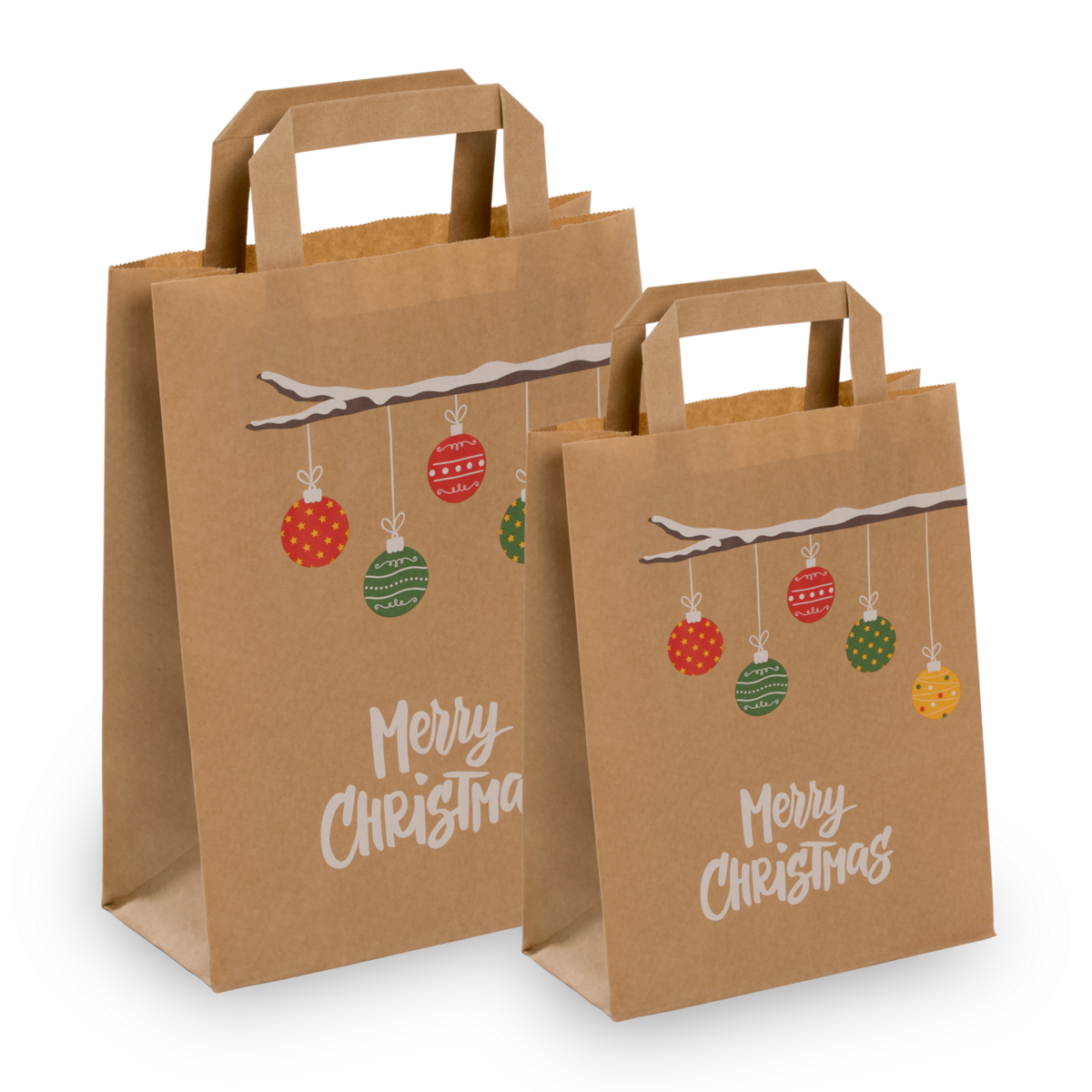 Weihnachtstragetasche «Zweig mit Kugeln»