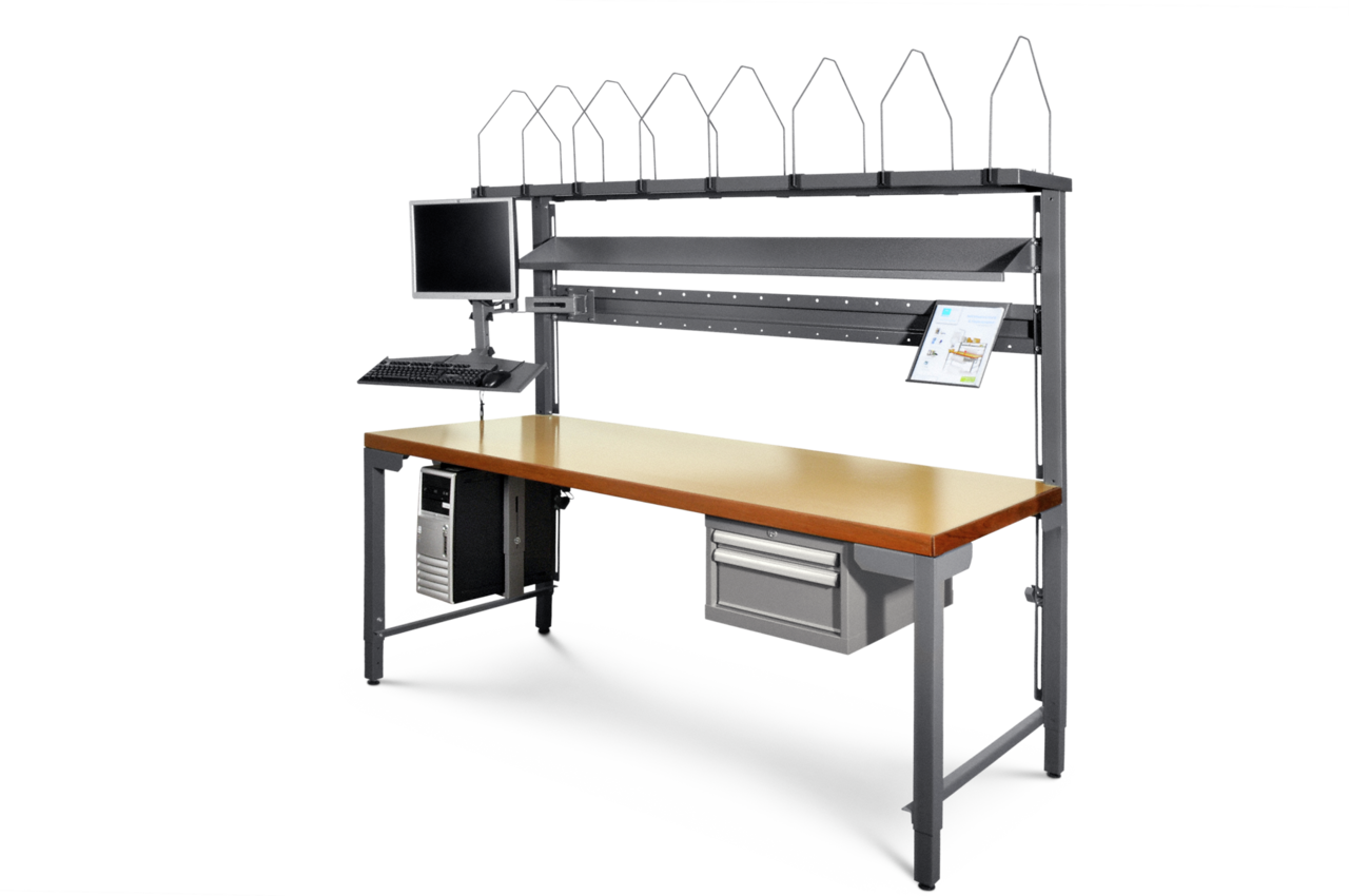 Art.-Nr. 770.640 Packtisch mit EDV-Einrichtung 200×85 cm