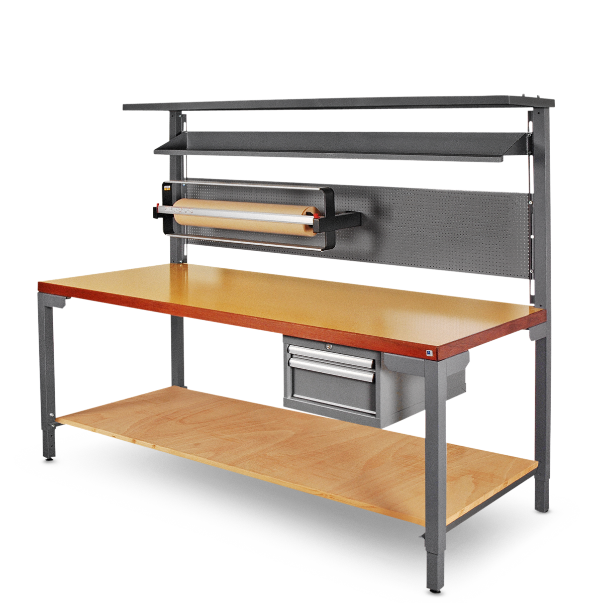 Art.-Nr. 770.630 Packtisch mit Abroller für Ladenrollen 200×85 cm