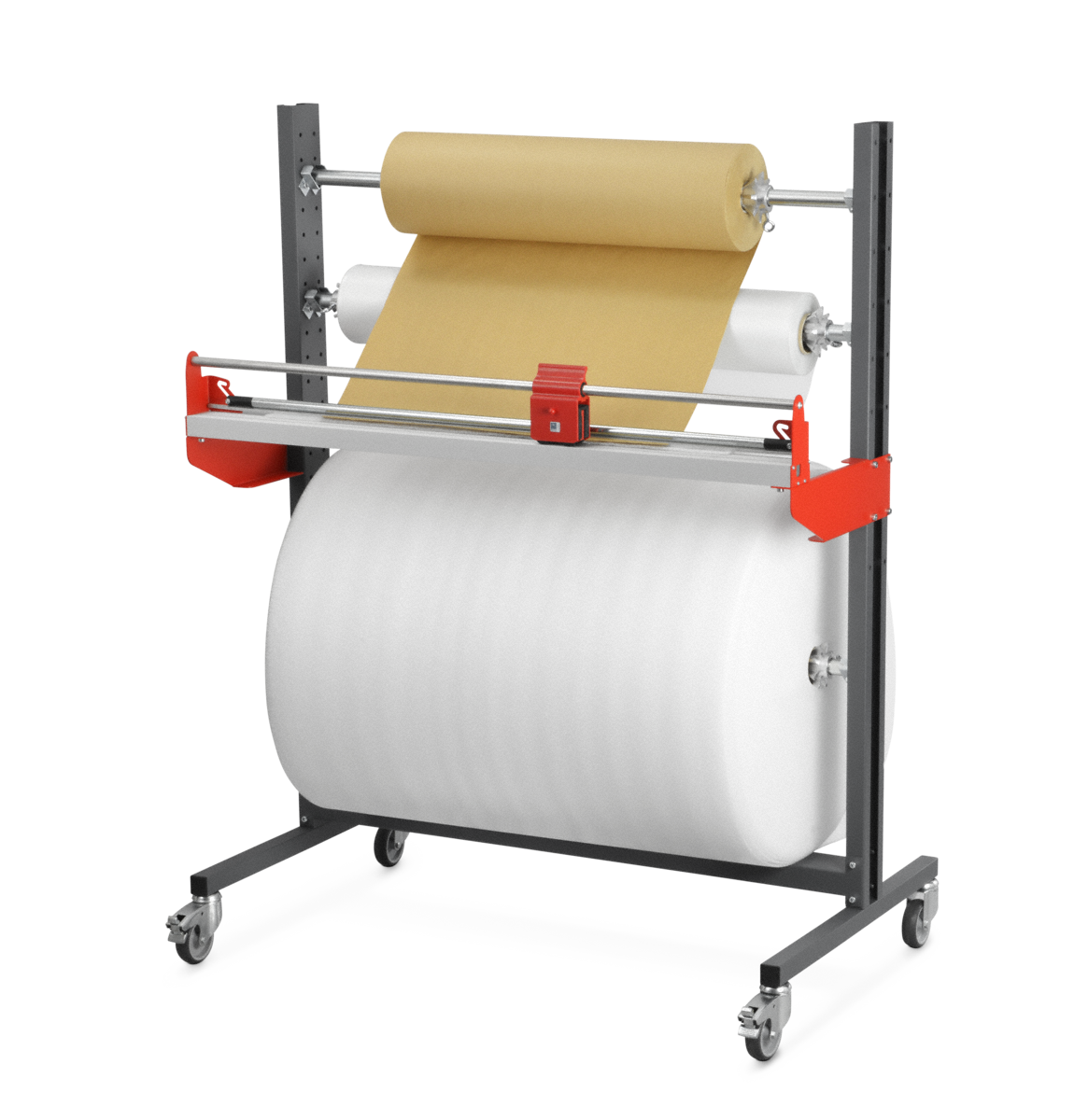 Bestückung mit 3 Rollen - mögliche Kombination: Rollen mit Ø 90 cm & 30 cm & 20 cm