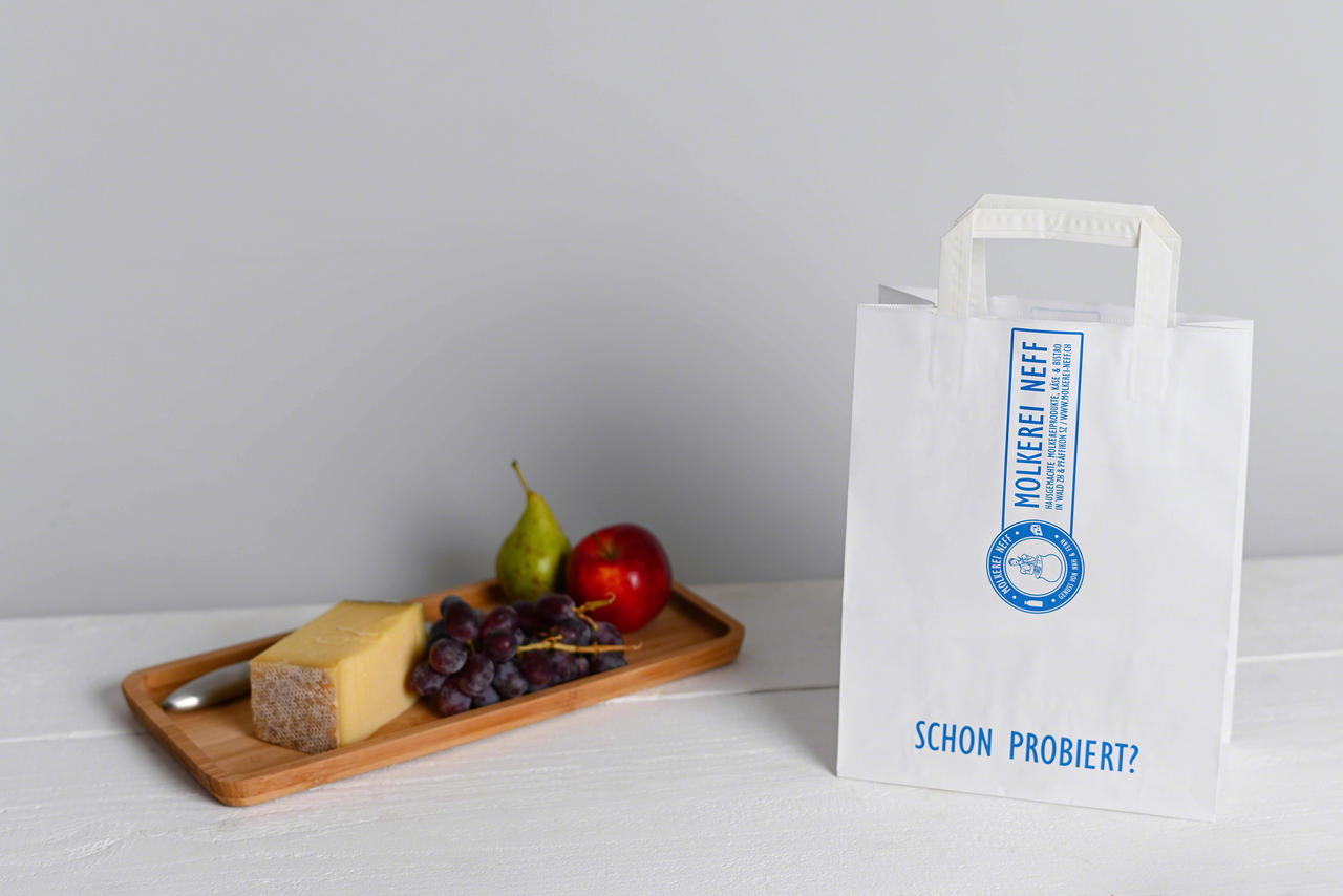 Papiertragetaschen mit Flachhenkel bedrucken
