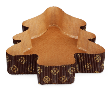 Backform 140&times;160&times;35 mm &laquo;Tannenbaum&raquo;, braun/gold, 420 ml