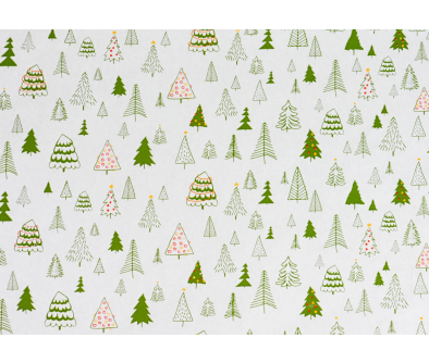 Einschlagpapier Rl.-Breite 50 cm &laquo;Waldweihnacht&raquo;, 35 g/m&sup2;, wei&szlig; Kraft