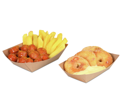 Snack-Schale aus Pappe braun