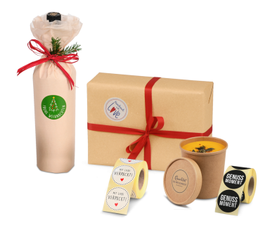 Motiv-Etikett auf der Rolle rund