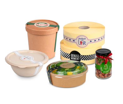 Motiv-Etikett auf der Rolle länglich