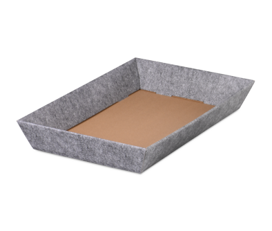 Geschenk-Tablett FILZ, 365x220x55 mm, grau