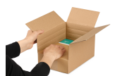 eine Schachtel für Inhalte unterschiedlicher Größe dank individueller Anpassung an das Packgut – spart und Platz im Lager und am Packtisch sowie Füllmaterial