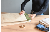 Graspapier-Versandtasche wiederverschließbar mit Blockboden