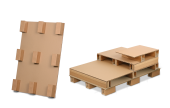 Durch die individuelle Platzierung der Kufen wird eine optimale Lastaufnahme und -verteilung ermöglicht. Mit Papierwabenplatten lassen sich schnell und flexibel Paletteneinheiten verschiedener Größen herstellen.
