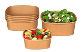 Salatschale aus Karton braun eckig 
