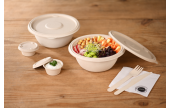 Dressingbecher aus Bagasse & Deckel