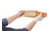 Ein Beutel für alle Produktions- und Verkaufsschritte: Inhalt einlegen und in der Theke präsentieren, ...