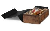 Präsentkarton für 2 Flaschen – ein stilvolles Geschenk für Essig, Öl und andere Köstlichkeiten.