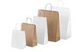 Tragetasche aus Kraftpapier mit gedrehter Kordel