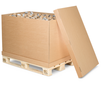 Paletten-Container 4-teilig aus Wellpappe