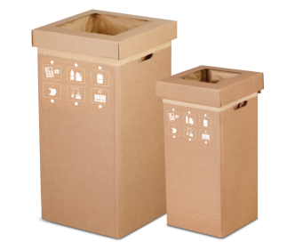 Abfallsammler aus Wellpappe