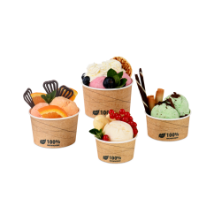 Eisbecher aus Pappe braun