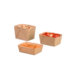 Feinkostbecher aus Pappe braun rechteckig