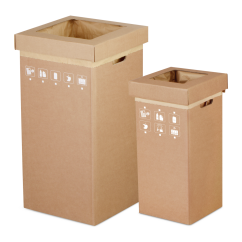 Abfallsammler aus Wellpappe