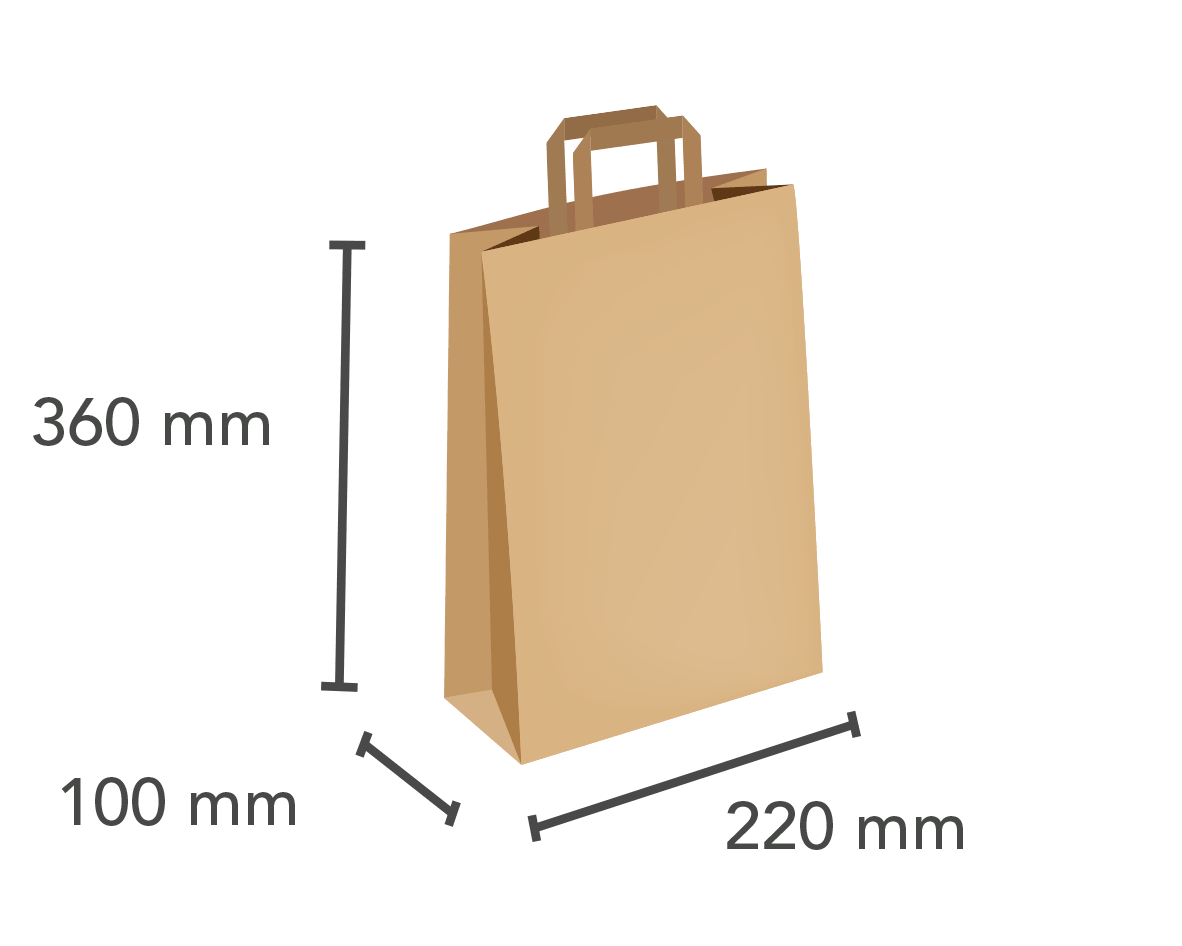 Papiertragetasche 220&times;100&times;360 mm 