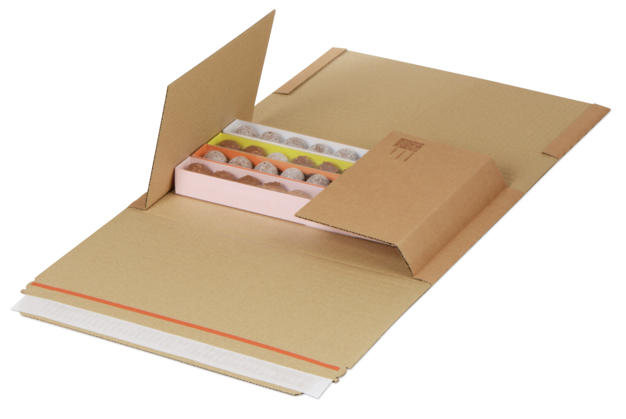Kreuzverpackung / Buchverpackung braun MECAWELL® STRONG