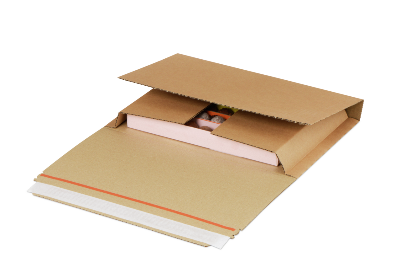 Kreuzverpackung / Buchverpackung braun MECAWELL® STRONG