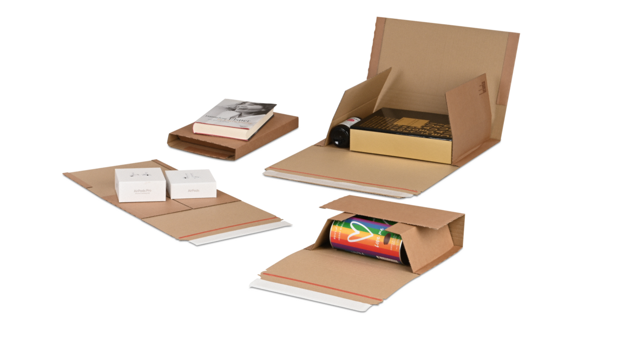 Kreuzverpackung / Buchverpackung braun MECAWELL® STRONG