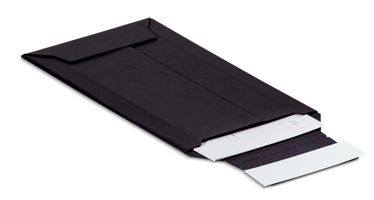Wellkarton-Versandtasche schwarz FULL BLACK