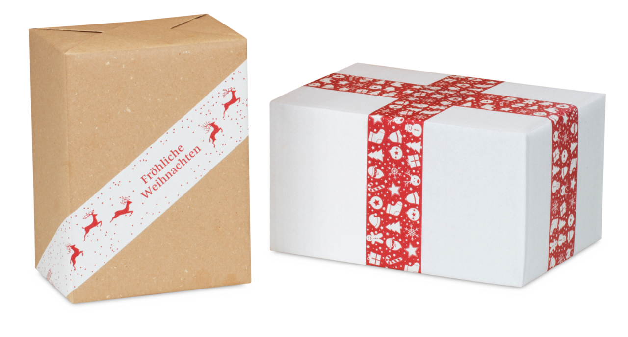 Weihnachtsgrüsse auf Ihrer Verpackung schnell und ansprechend in Szene gesetzt