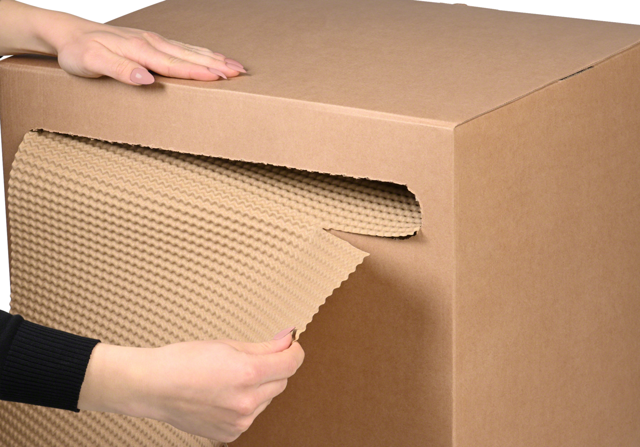 robustes Verpackungsmaterial ist einfach über Kante abreissbar