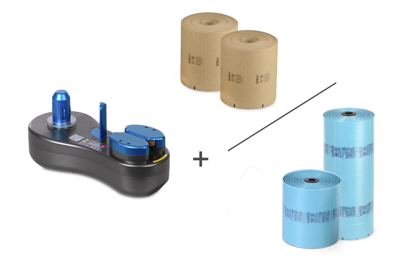 AirBoy nano4 Sets - 2 Rollen Füll- bzw. Polsterkissen + Gerät