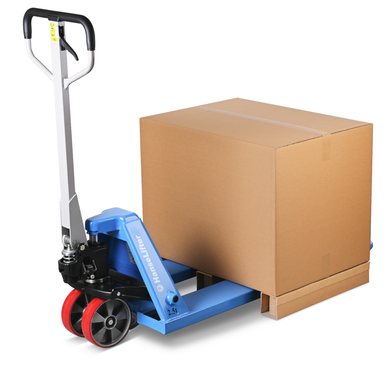 Die Ladung kann einfach mit dem Hubwagen oder Gabelstapler transportiert werden.