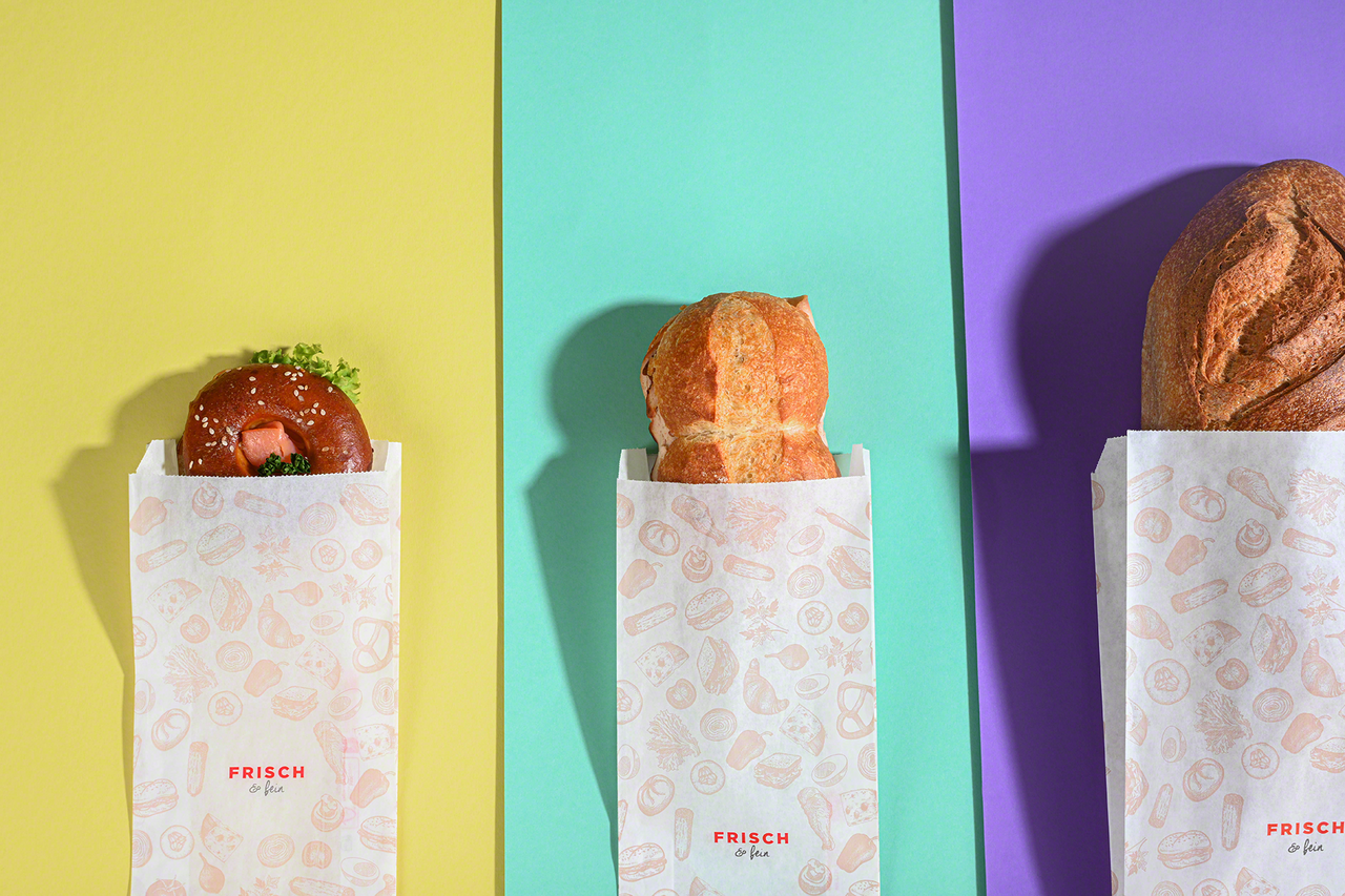 Papierfaltenbeutel «FRISCH & fein» Take-away
