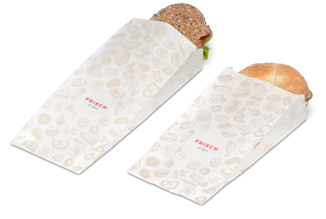 Papierfaltenbeutel «FRISCH & fein» Take-away