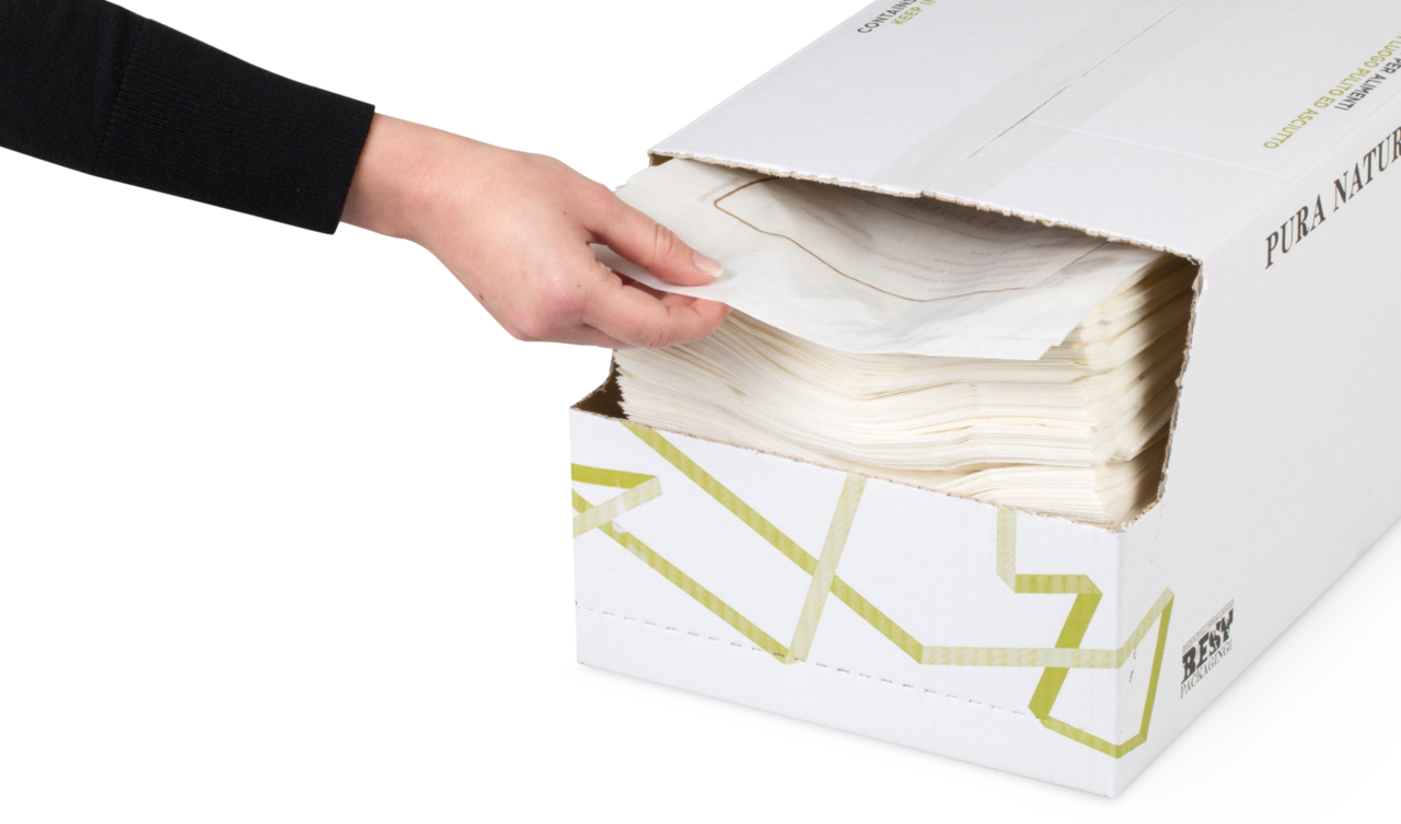 praktische Perforation beim Karton von Art.-Nr. L122.135 – einfache und hygienische Einzelentnahme