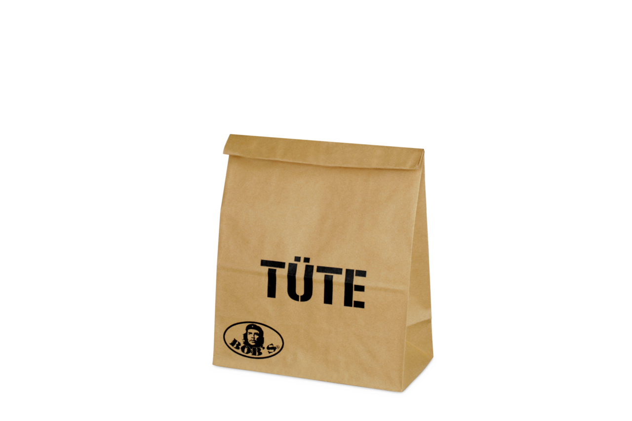 SERVICE: Sie erhalten die Tüte bereits ab 10'000 Stück in bis zu vier Farben individuell bedruckt (Flexodruck). 