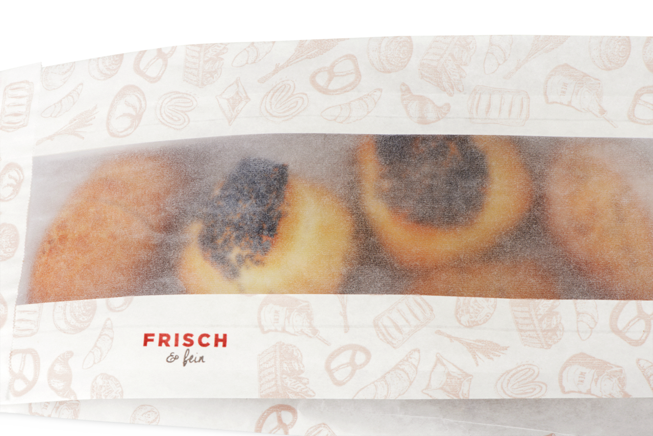 nachhaltiger, halb-transparenter Sichtstreifen, optisch passend zum Design für eine ansprechende Präsentation