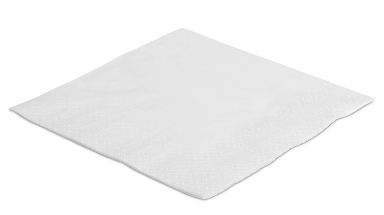Zelltuch-Serviette 32×32 cm, weiss, 2-lagig, 1/4-Falz